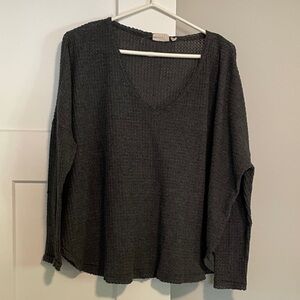 Urban Outfitters Charcoal V-Neck Blouse